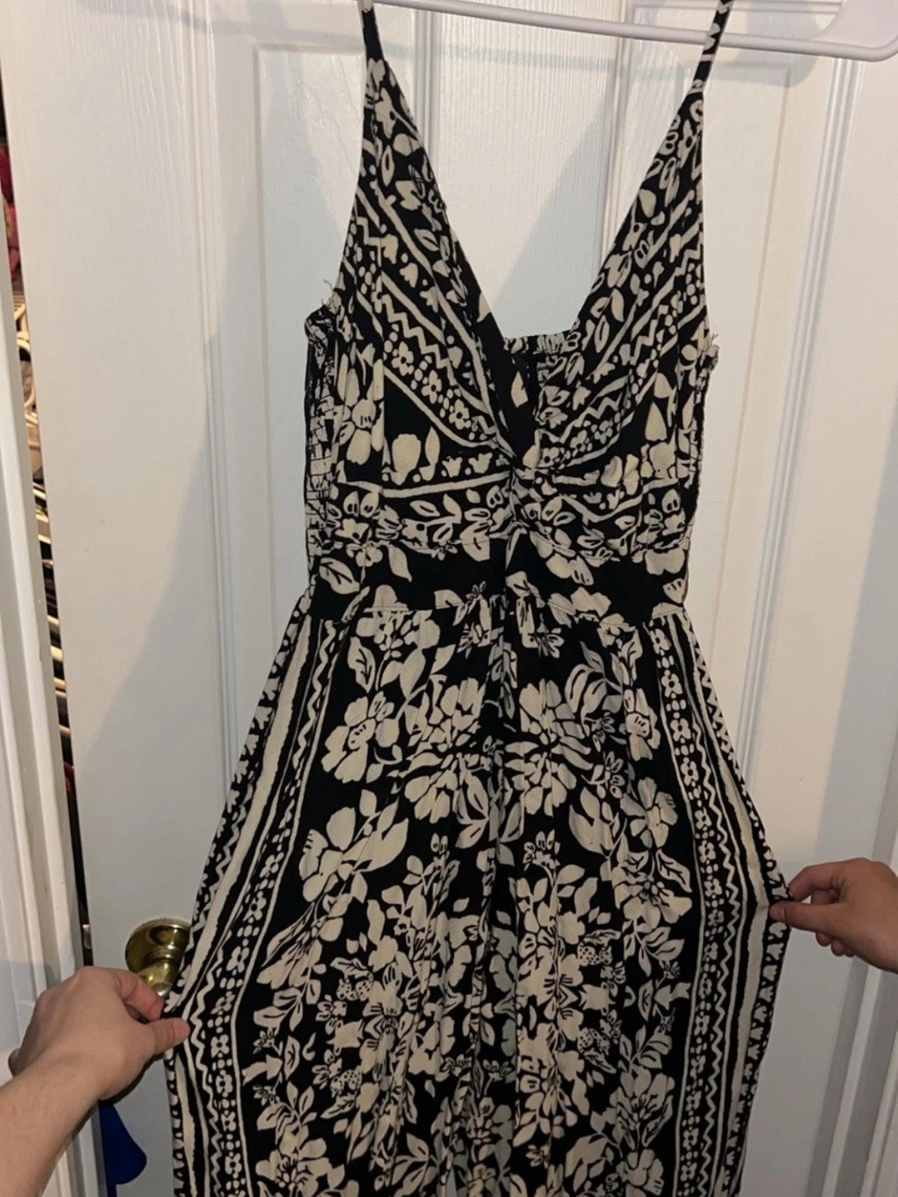 ​🖤 Angie Black & White Floral Boho Jumpsuit 🤍